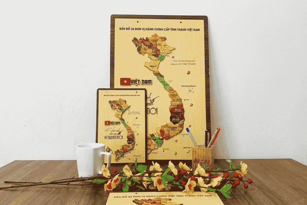 Các mẫu bản đồ gỗ 34 tỉnh thành