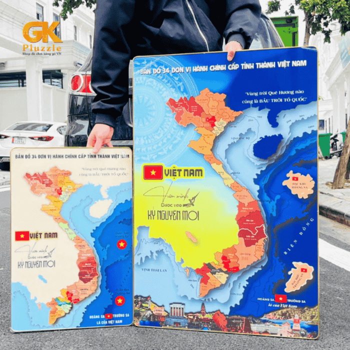 Bản đồ gỗ khắc họa trọn vẹn hình hài đất nước, khẳng định chủ quyền thiêng liêng trên từng đường nét (Nguồn: GK STORE)