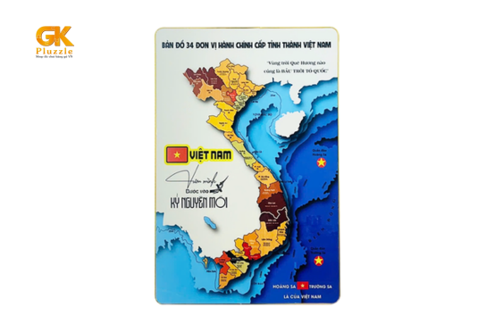 Tranh bản đồ Việt Nam tráng gương
