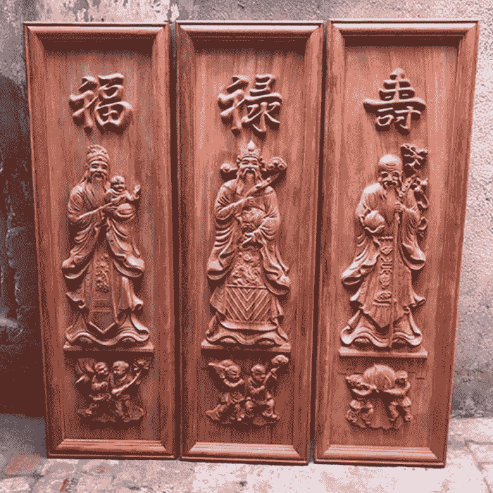 Tranh gỗ Hà Nội phúc lộc thọ