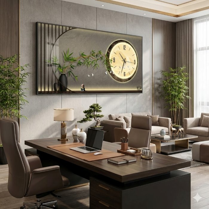 Điểm nhấn trang trí này hỗ trợ quản lý thời gian hiệu quả, đồng thời tạo nên bố cục gọn gàng và chuyên nghiệp (Nguồn: Internet)