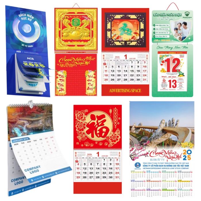 Bảng giá in lịch sẽ phụ thuộc vào tùy loại, số lượng và chất liệu (Nguồn: Internet)