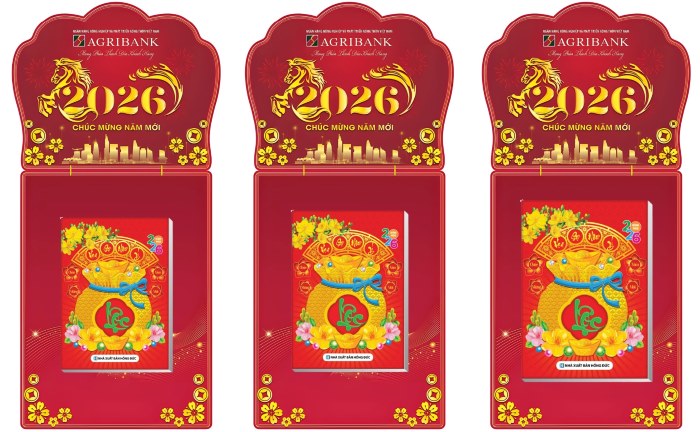 Mẫu thiết kế lịch năm 2026 của ngân hàng Agribank (Nguồn: Internet)